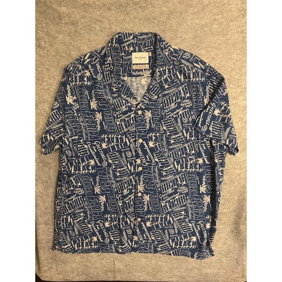 Goodfellow & Co Other - NWT Goodfellow & Co Mens Blue Florida Los Angeles Graphic Vacation Camp Shirt XL
